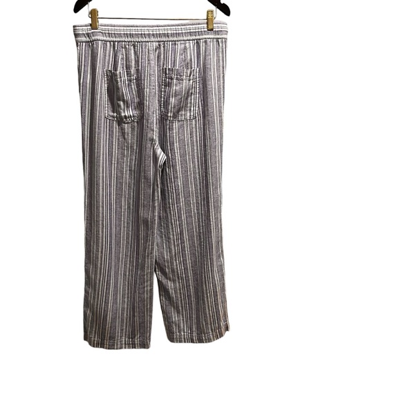 Gap Linen Blend Pants Blue and White Stripes Size Medium - Picture 3 of 15